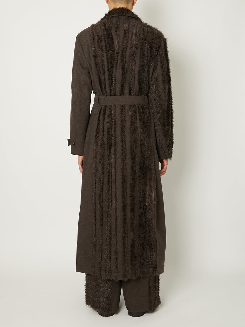 FUR TWEED DOUBLE BRESTED COAT – TAAKK