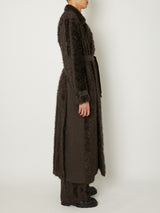 FUR TWEED DOUBLE BRESTED COAT