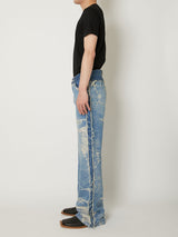 TAAKK DENIM DESIGN FLARED PANTS BLEACH