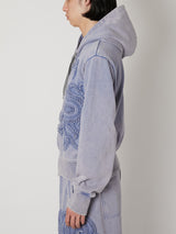 SCULPTURAL EMBROIDERY JERSEY ZIP HOODIE