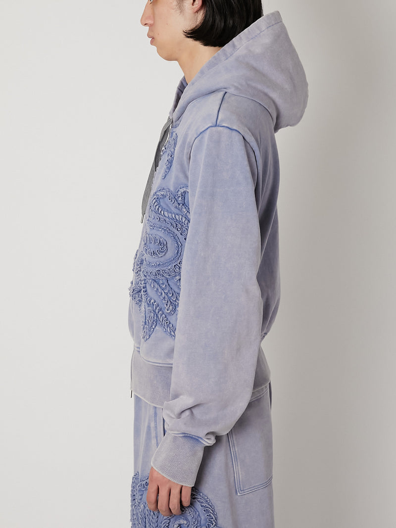 SCULPTURAL EMBROIDERY JERSEY ZIP HOODIE – TAAKK