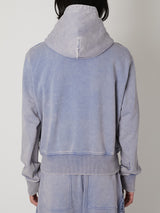 SCULPTURAL EMBROIDERY JERSEY ZIP HOODIE