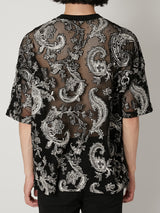 EUROPEAN MOTIF MESH T-SHIRTS