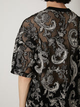 EUROPEAN MOTIF MESH T-SHIRTS