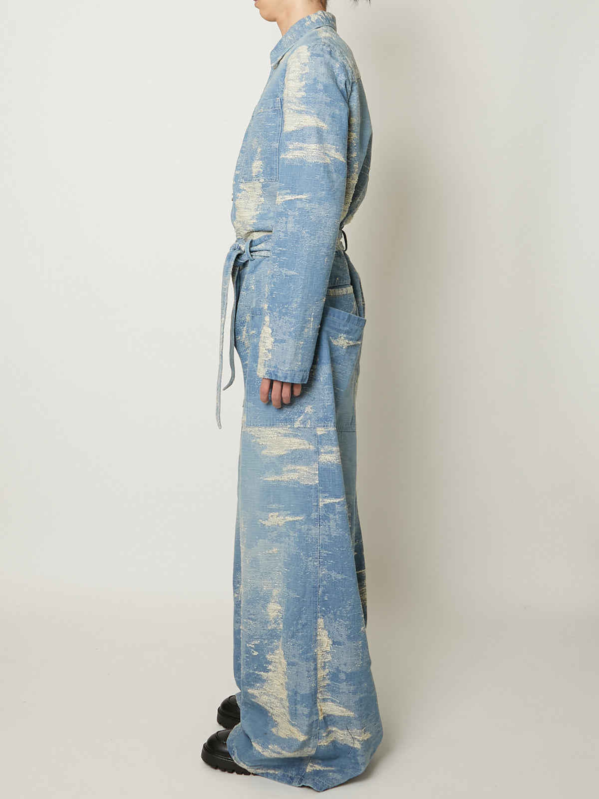 TAAKK DENIM JUMPSUIT indigo bleach