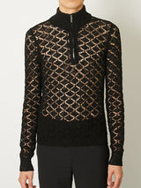 MULTI-COLORED HALF-ZIP KNIT
