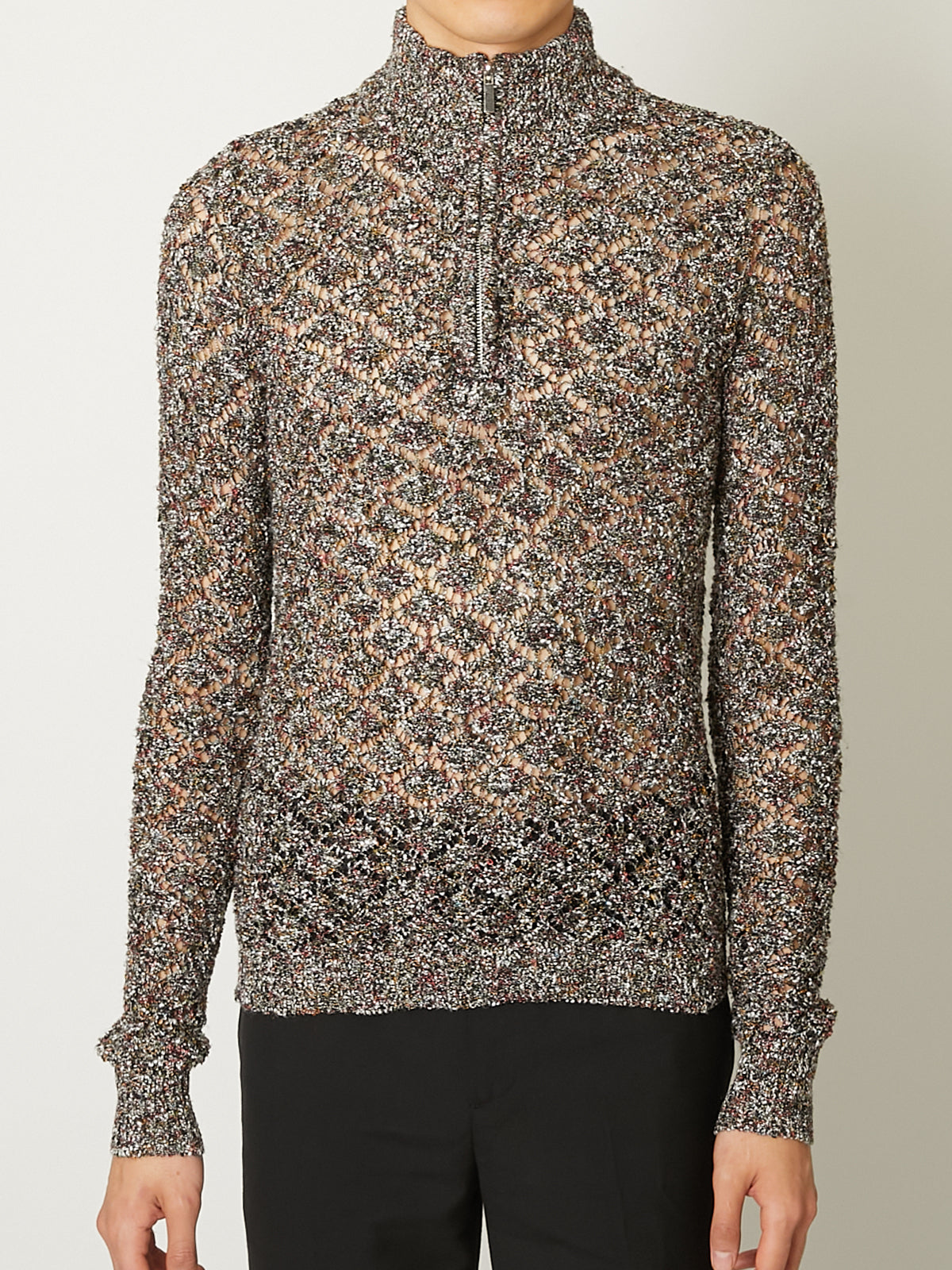 MULTI-COLORED HALF-ZIP KNIT – TAAKK