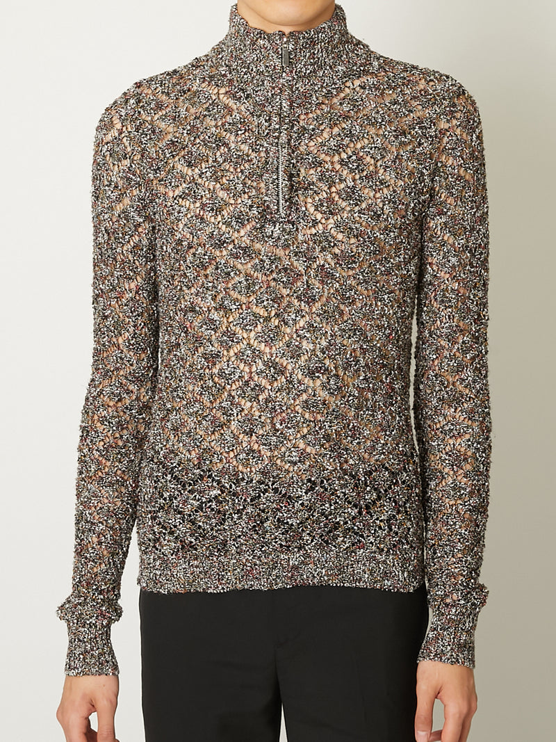 MULTI-COLORED HALF-ZIP KNIT – TAAKK