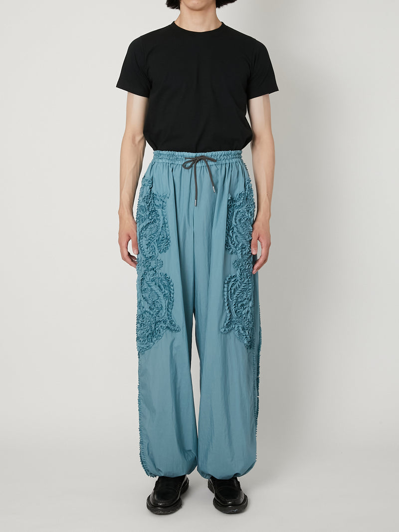 SCULPTURAL EMBROIDERY TRACK PANTS – TAAKK