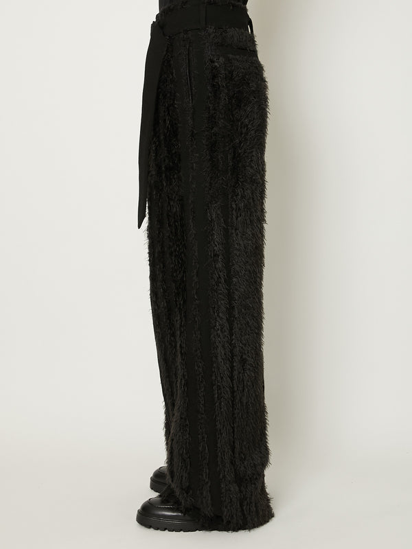 FUR TWEED BELT PANTS