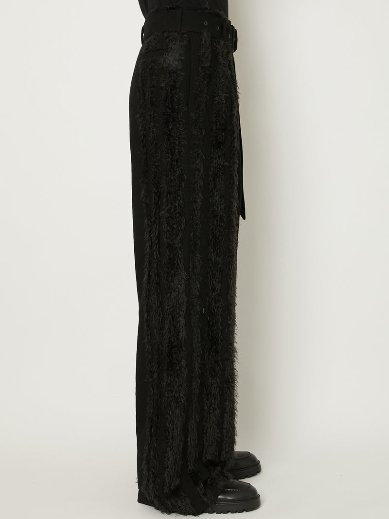 FUR TWEED BELT PANTS