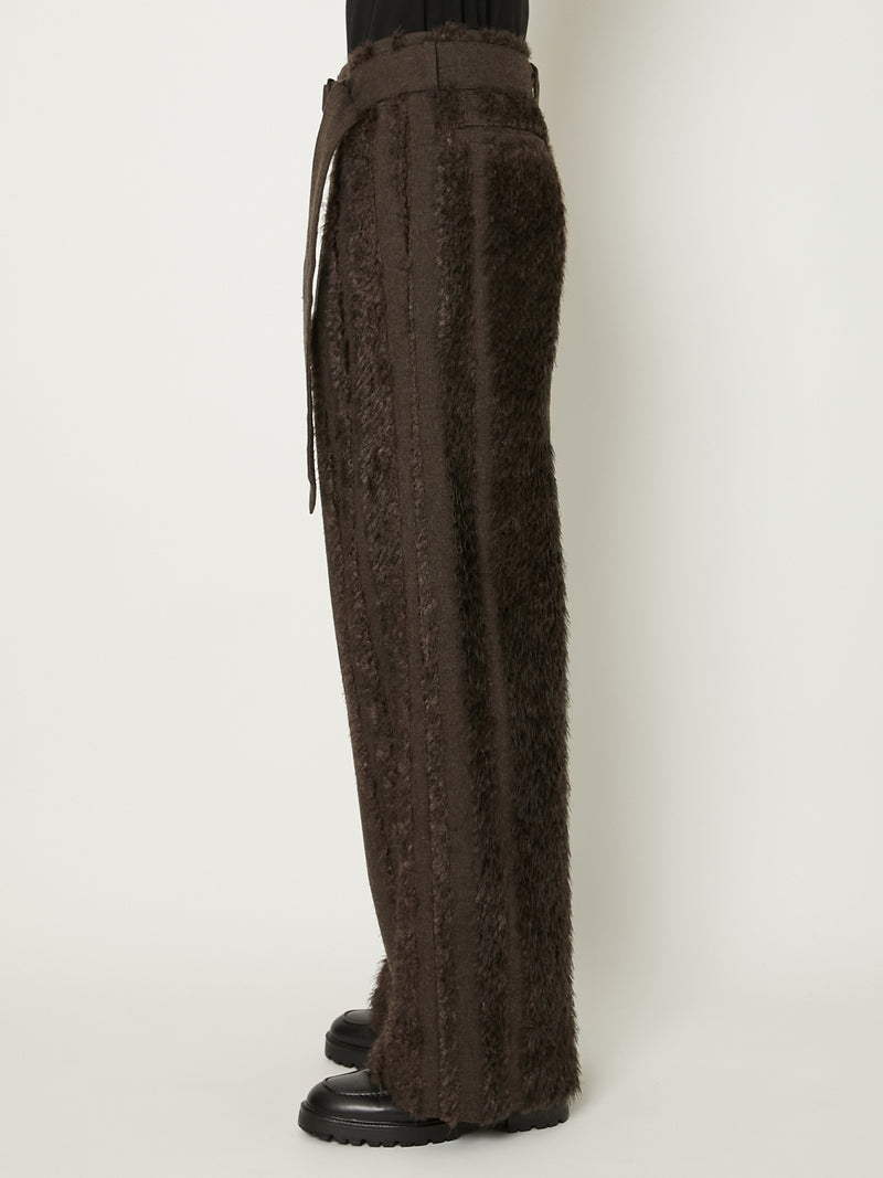 FUR TWEED BELT PANTS