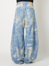 DENIM CURVED PANTS