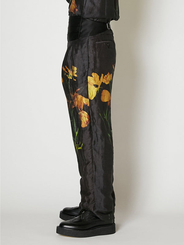 TUCK IN FLOWER TROUSERS