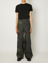 MIX TURE DENIM WIDE 5-POCKET PANTS MODEL