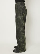 MIX TURE DENIM WIDE 5-POCKET PANTS MODEL