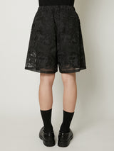 TRANSPARENT TOILE DE JOUY SHORTS BLACK