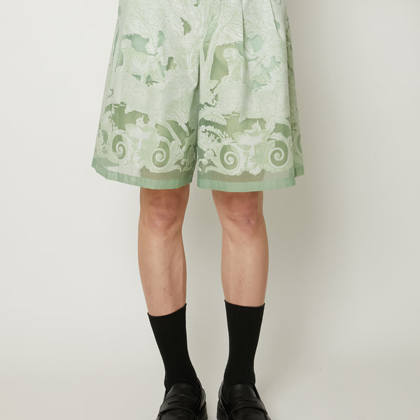 パンツ TAAKK TRANSPARENT TOILE DE JOUY SHORTS TA25S-