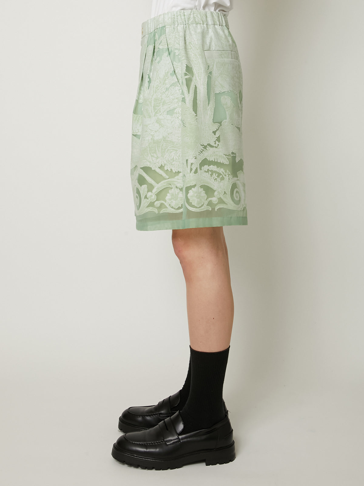 TRANSPARENT TOILE DE JOUY SHORTS GREEN – TAAKK