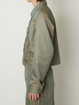 CHAMBRAY SCULPTURE SHORT BLOUSON