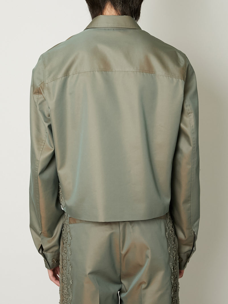 CHAMBRAY SCULPTURE SHORT BLOUSON