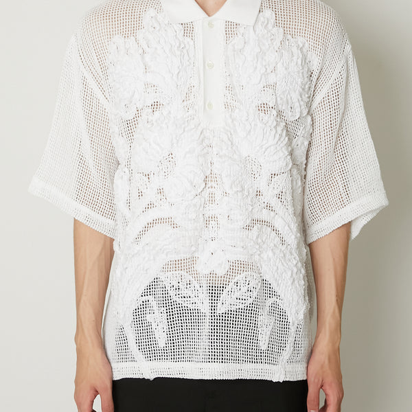 ブラウス シャツ 「TAAKK/ターク」MESH EMBROIDERY POLO SHIRT/メッシュエンブロイダリーポロシャツ/トップス レディース TAAKK/ターク】MESH EMBROIDERY POLO SHIRT/メッシュエンブロイ