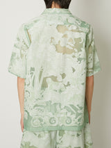 TRANSPARENT TOILE DE JOUY OPEN COLLAR SHIRT