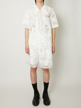 TRANSPARENT TOILE DE JOUY OPEN COLLAR SHIRT