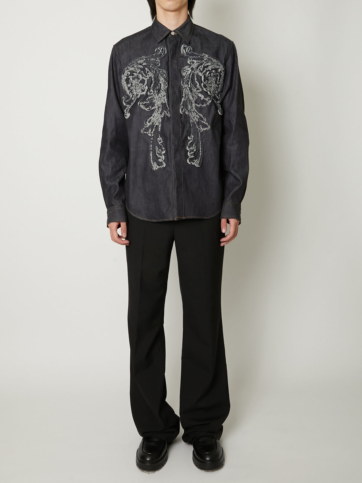 トップス TAAKK SCULPTURE DENIM SHIRTS INDIGO SCULPTURE DENIM SHIRTS – TAAKK