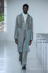 CHAMBRAY SCULPTURE BALMACAAN COAT - TAAKK