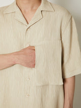 CREPE OPEN COLLAR SHIRTS - TAAKK