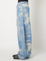 DENIM CURVED PANTS - TAAKK