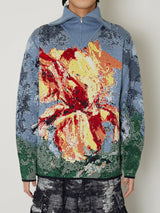 JACQUARD ZIP UP KNIT - TAAKK