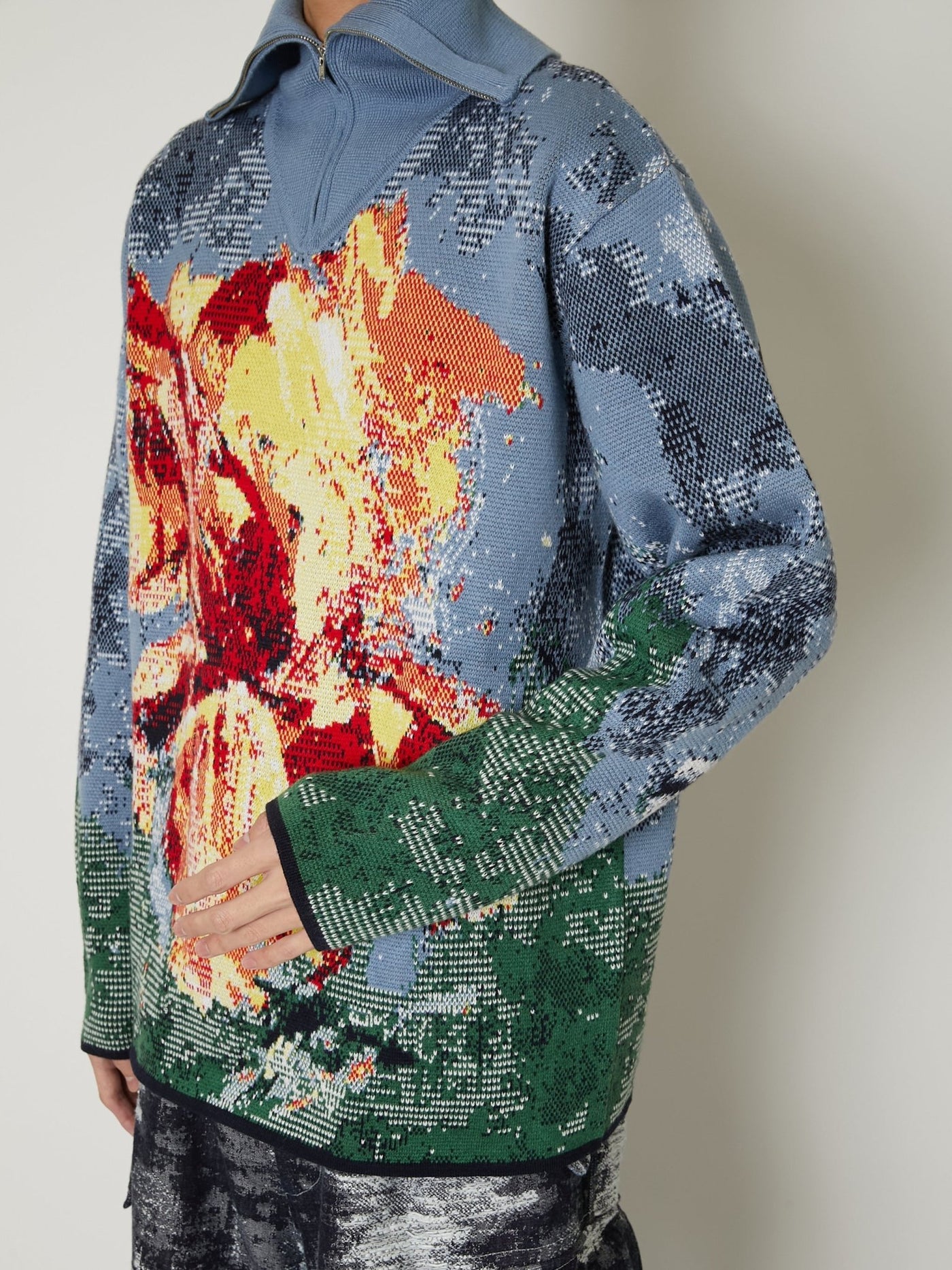 JACQUARD ZIP UP KNIT – TAAKK
