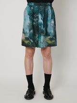 MARBLED PAISLEY SILK SHORTS - TAAKK