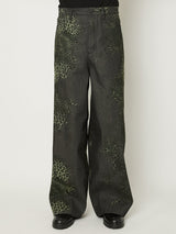 MIX TURE DENIM WIDE 5-POCKET PANTS MODEL - TAAKK