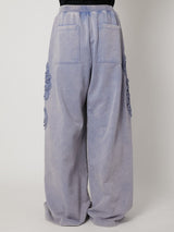 SCULPTURAL EMBROIDERY JERSEY SWEAT WIDE PANTS - TAAKK