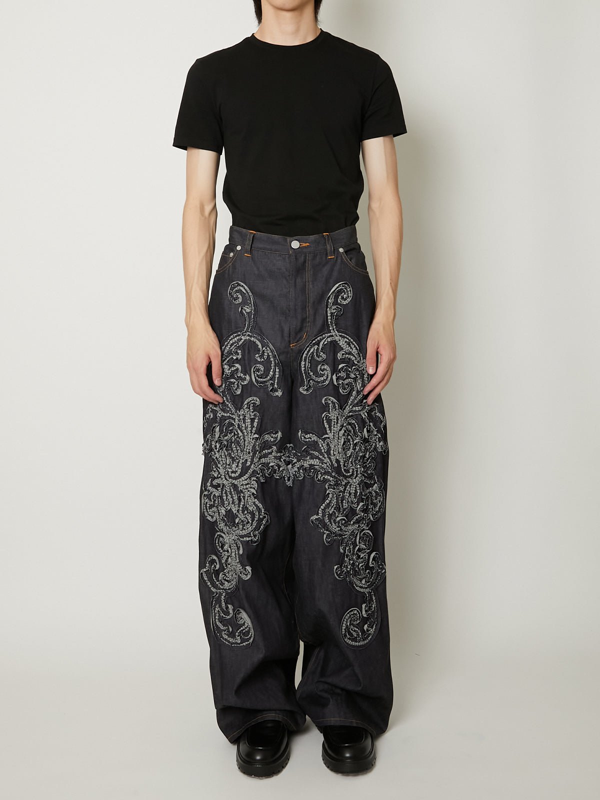 SCULPTURE DENIM WIDE PANTS – TAAKK