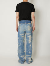 TAAKK DENIM DESIGN FLARED PANTS BLEACH - TAAKK