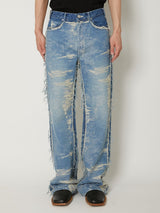 TAAKK DENIM DESIGN FLARED PANTS BLEACH - TAAKK