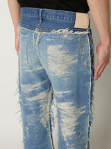 TAAKK DENIM DESIGN FLARED PANTS BLEACH - TAAKK