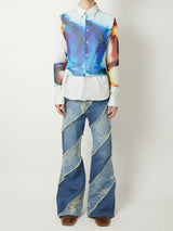 TAAKK DENIM FLARE 5 POCKET PANTS BLEACH - TAAKK