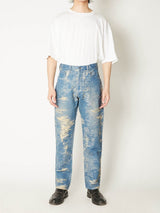 TAAKK DENIM STRAIGHT INDIGO BLEACH0 /13.5 oz - TAAKK